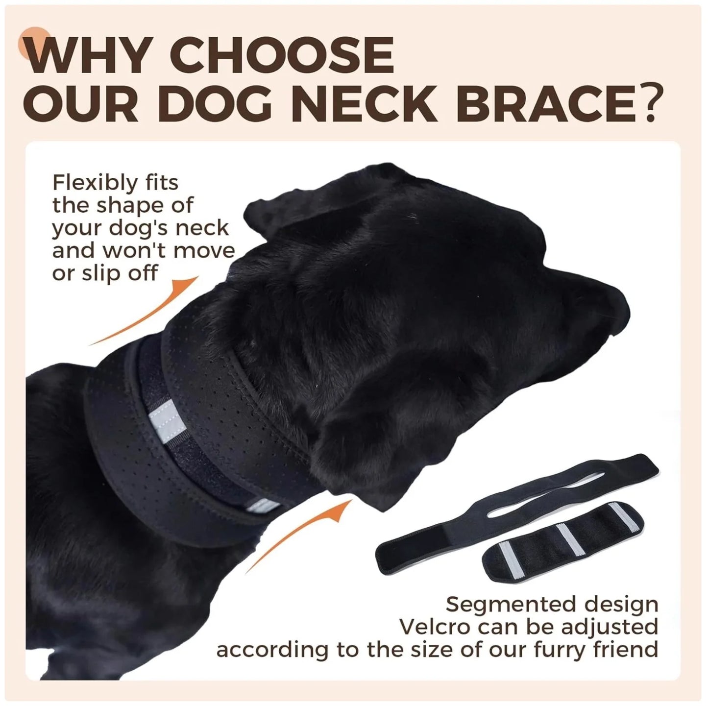 Adjustable Dog Neck Brace - Supportive & Comfortable Neck Collar for Dogs