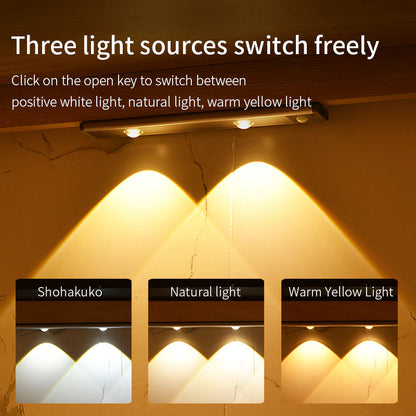 Under Cabinet Motion Light Adjustable Brightness Rechargeable Magnetic Mount Kitchen Wardrobe Night Lamp