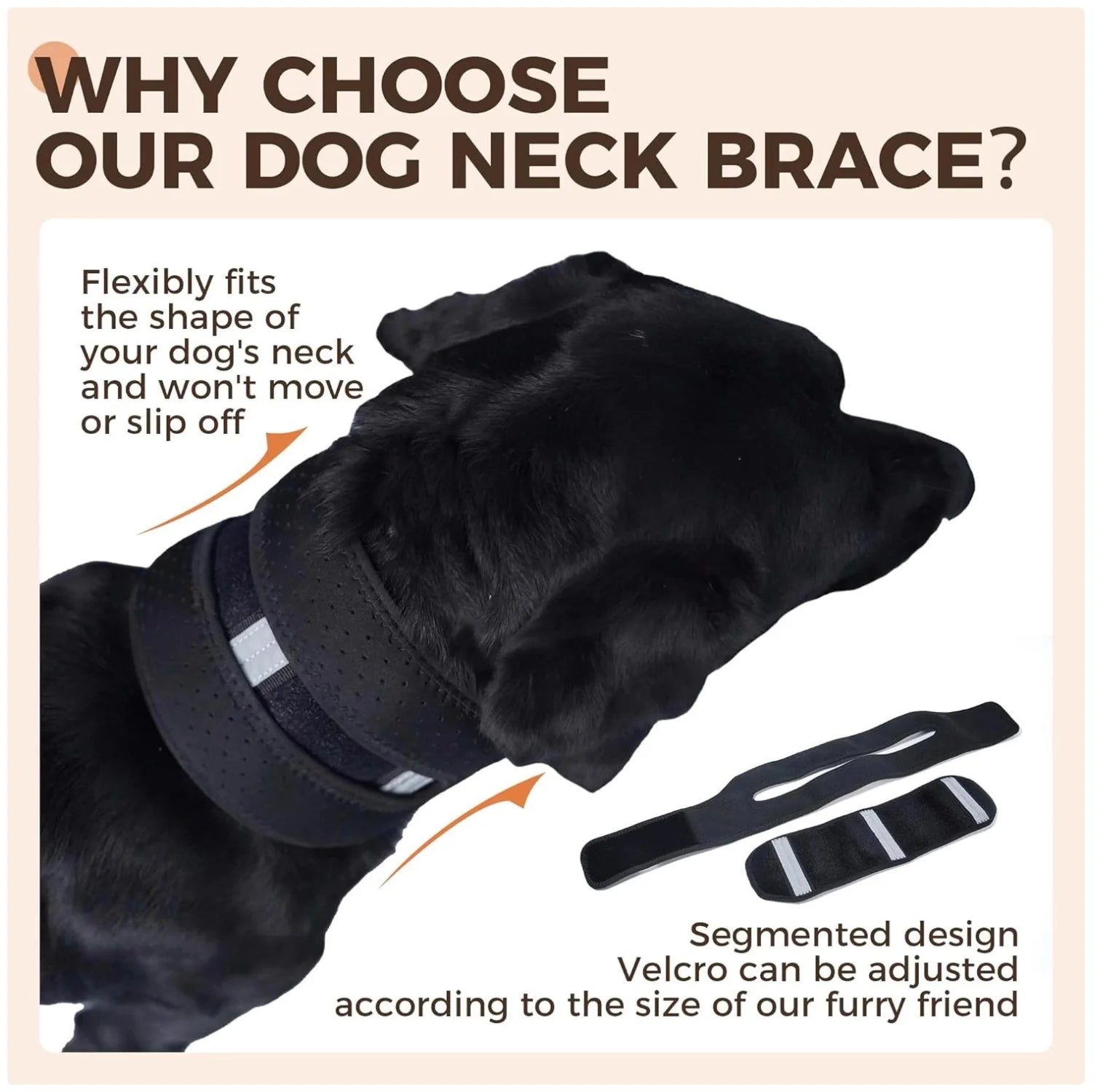 Adjustable Dog Neck Brace - Supportive & Comfortable Neck Collar for Dogs