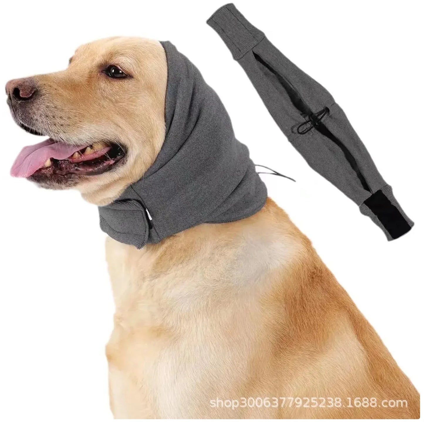 Adjustable Pet Ear Muffs - Calming Head Cover for Dogs, Winter Warm & Noise Reduction