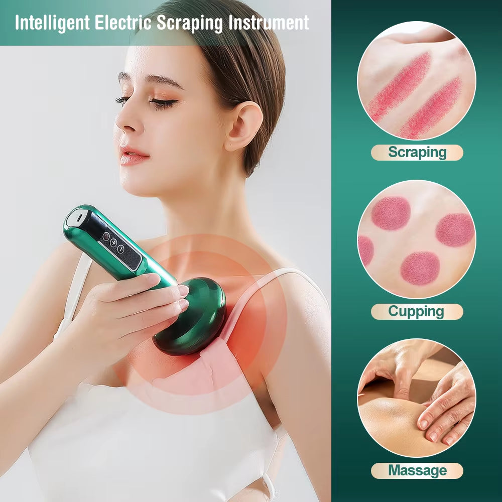 6/12 Gear Electric Cupping Massager Vacuum Suction Cup Guasha anti Cellulite Beauty Health Scraping Heat Body Slimming Massage