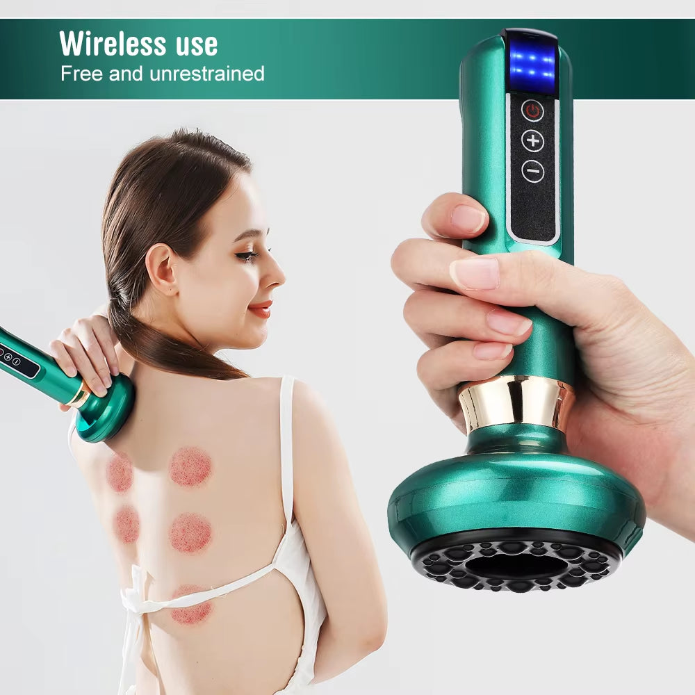 6/12 Gear Electric Cupping Massager Vacuum Suction Cup Guasha anti Cellulite Beauty Health Scraping Heat Body Slimming Massage