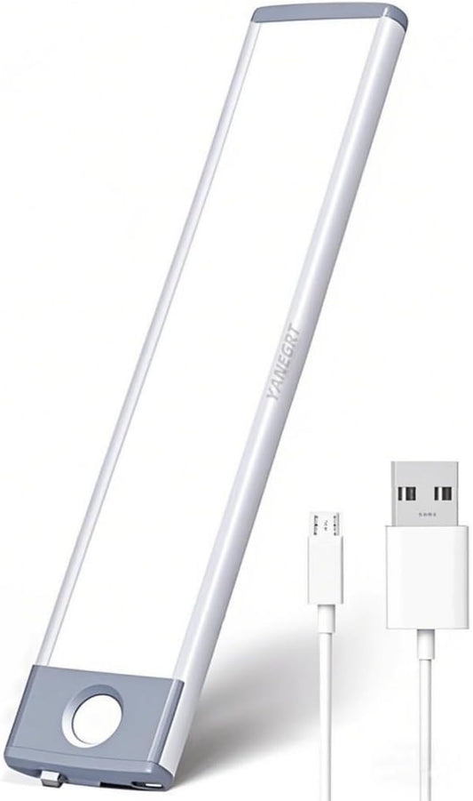 Under Cabinet Lights with Motion Sensor - 7.8In Magnetic Wireless Rechargeable Lighting, No Drill Installation for Kitchen Cabinets, Closets & Pantries