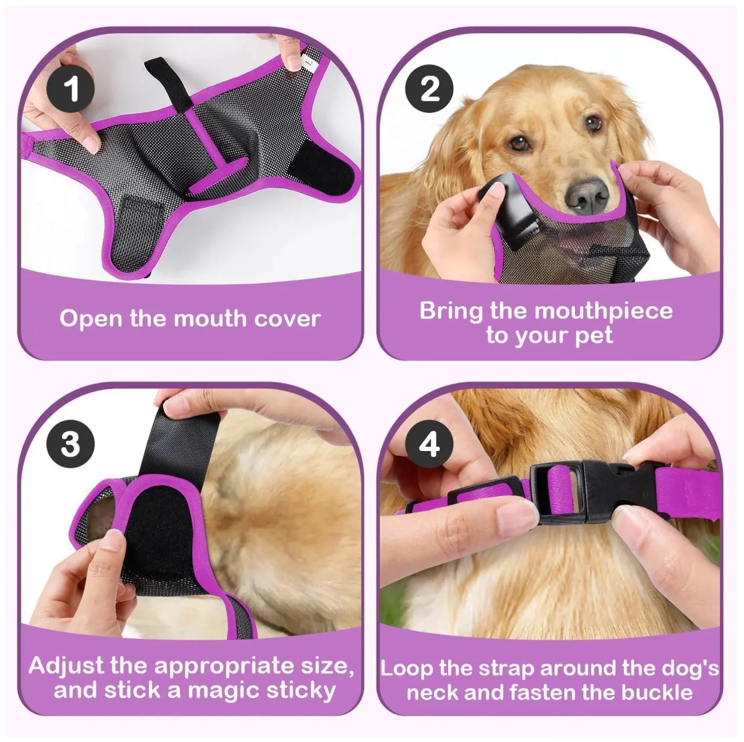 Adjustable Soft Mesh Dog Muzzle - Breathable & Protective for Safe Walks