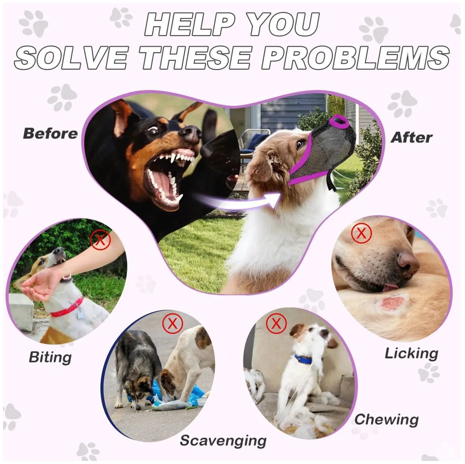 Adjustable Soft Mesh Dog Muzzle - Breathable & Protective for Safe Walks