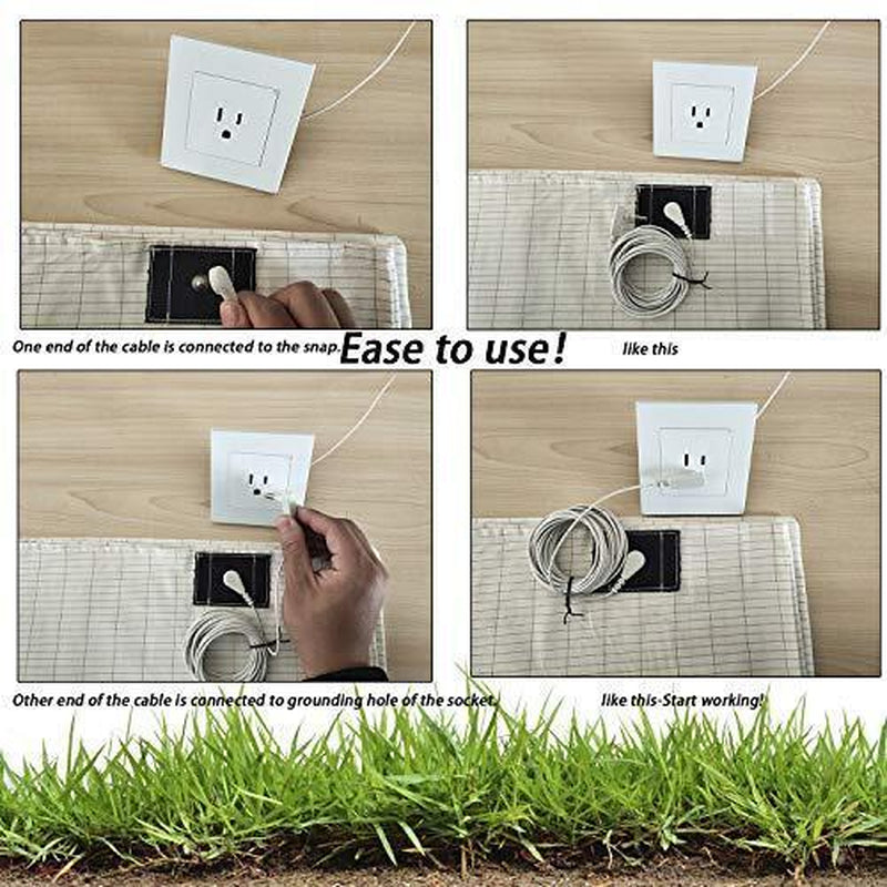 Grounding Mat Half Bed Sheet Earth Ground Cord Improve Sleeping Conductive Pad