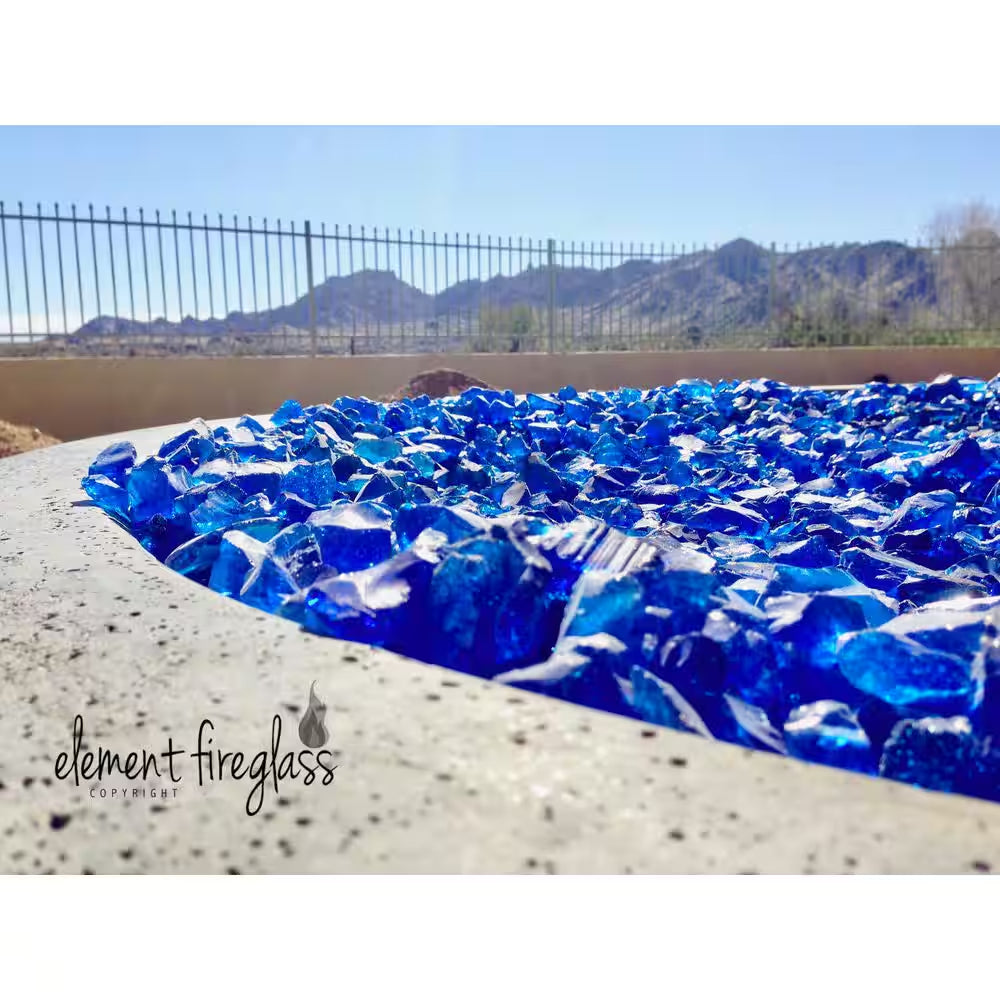 Turquoise Fire Pit Glass Rocks by Element Fire Glass, 1/2 In. -1 In., 10 Lbs.