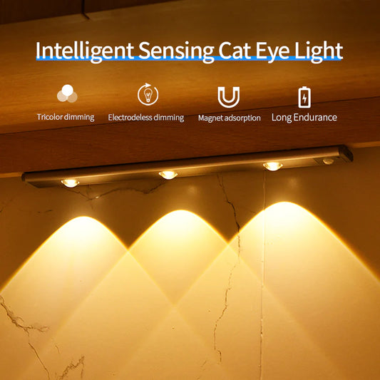 Under Cabinet Motion Light Adjustable Brightness Rechargeable Magnetic Mount Kitchen Wardrobe Night Lamp