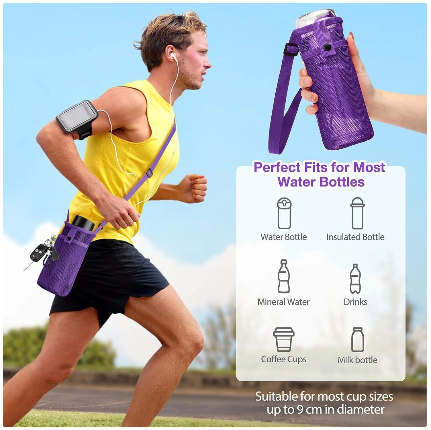 Outdoor Mesh Crossbody Storage Bag - Adjustable, Multifunctional Hands - Free Carrier