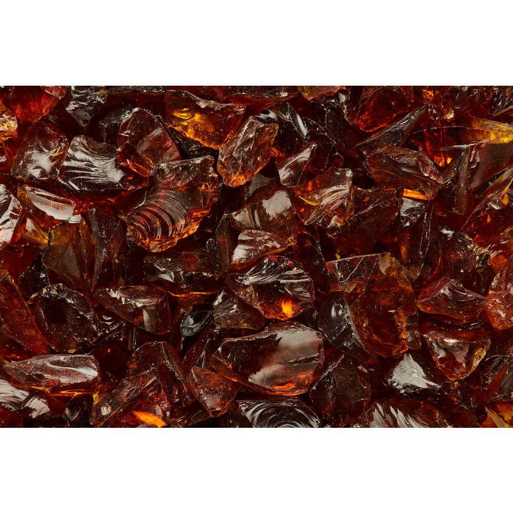 1/2 In. to 3/4 In. Amber Classic Fire Glass (25 Lbs. Bag)