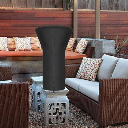 Waterproof 38 In. X 22 In. X 14.5 In. Black Tabletop Fabric Patio Heater Cover with Zipper and Storage Bag