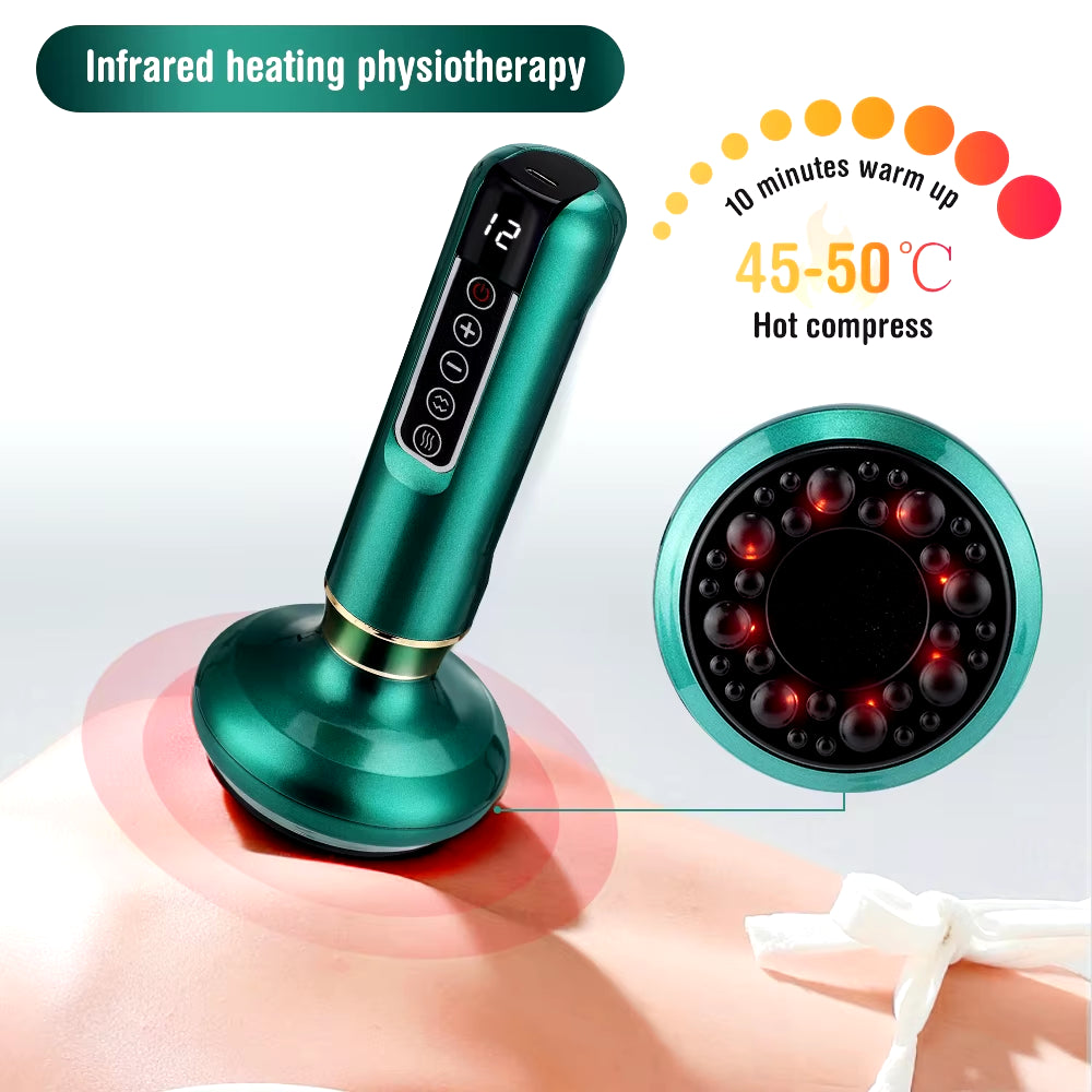 6/12 Gear Electric Cupping Massager Vacuum Suction Cup Guasha anti Cellulite Beauty Health Scraping Heat Body Slimming Massage