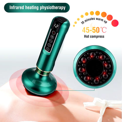 6/12 Gear Electric Cupping Massager Vacuum Suction Cup Guasha anti Cellulite Beauty Health Scraping Heat Body Slimming Massage