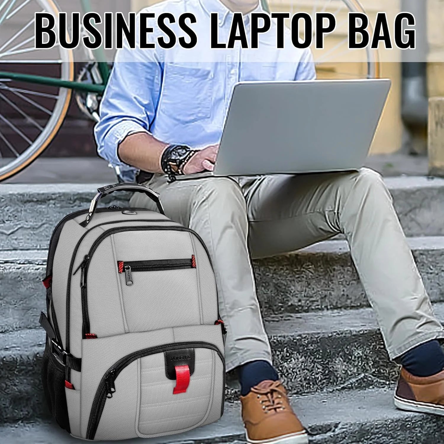 Extra Large Travel Backpack for Men Women, Airline Approved Business Laptop Computer School Bag with USB Port and Luggage Strap, 30L