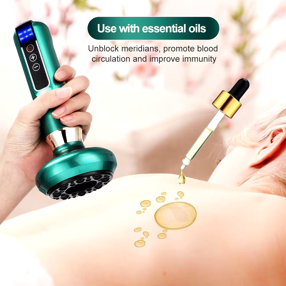 6/12 Gear Electric Cupping Massager Vacuum Suction Cup Guasha anti Cellulite Beauty Health Scraping Heat Body Slimming Massage