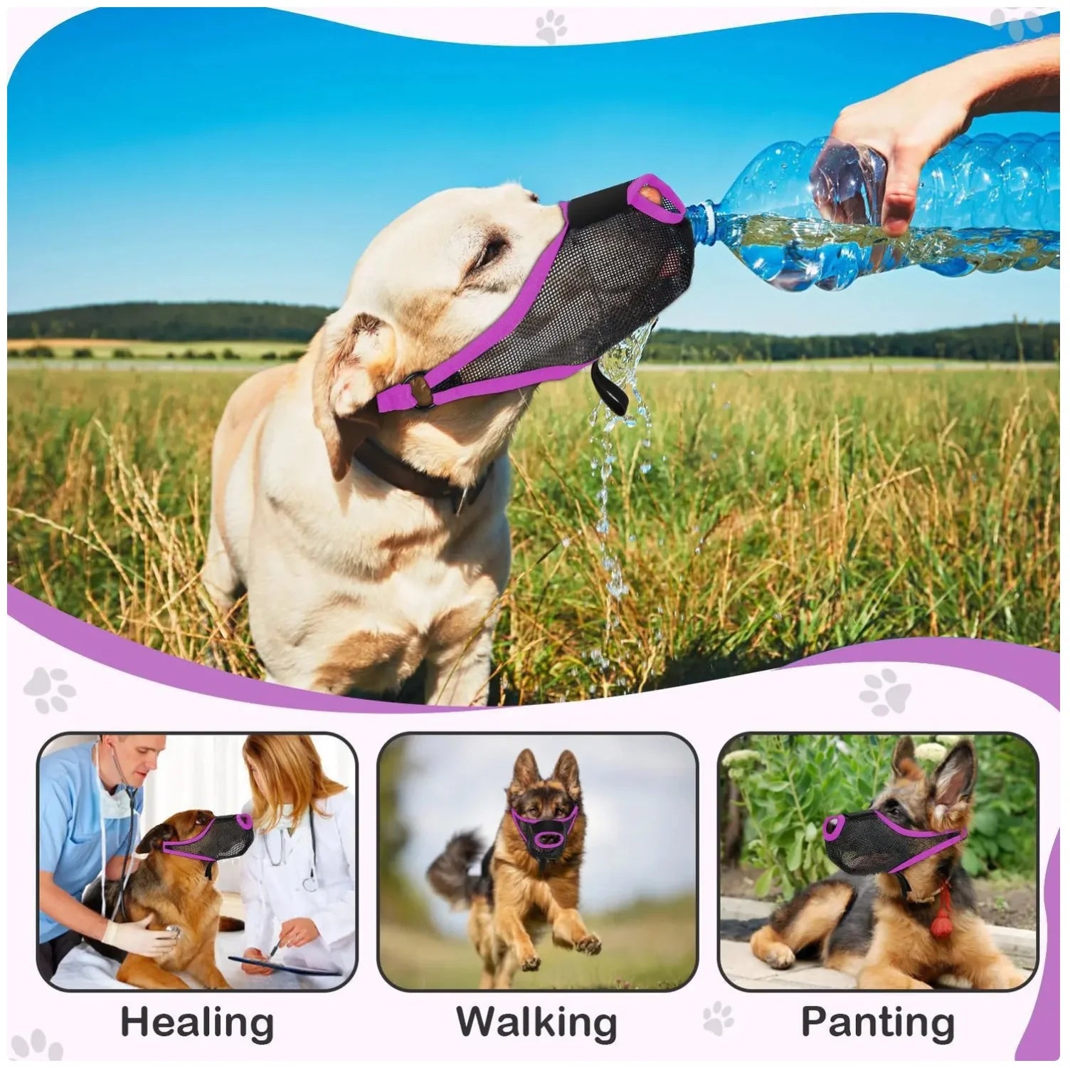 Adjustable Soft Mesh Dog Muzzle - Breathable & Protective for Safe Walks