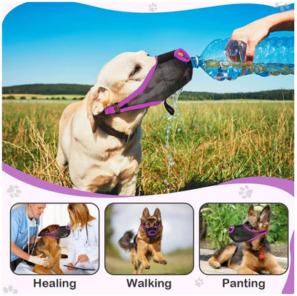Adjustable Soft Mesh Dog Muzzle - Breathable & Protective for Safe Walks