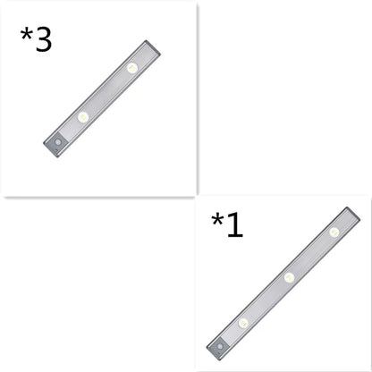 Under Cabinet Motion Light Adjustable Brightness Rechargeable Magnetic Mount Kitchen Wardrobe Night Lamp
