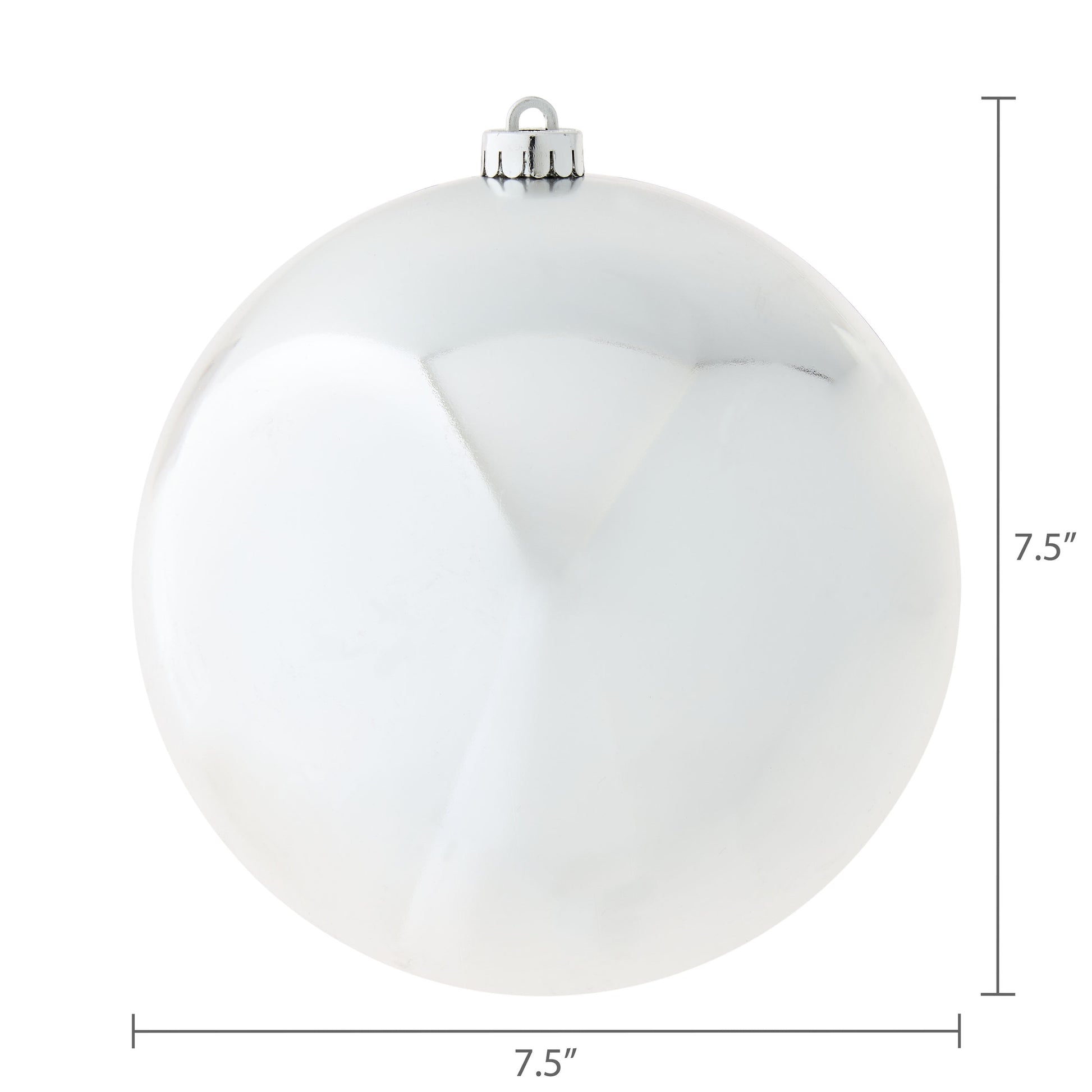 2-Count Silver Jumbo Shatterproof Christmas Ornaments, 7.8 In, by