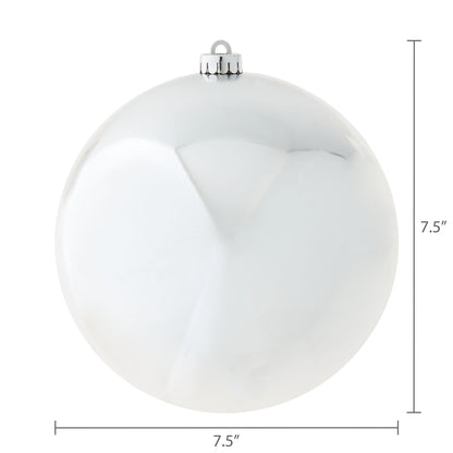 2-Count Silver Jumbo Shatterproof Christmas Ornaments, 7.8 In, by