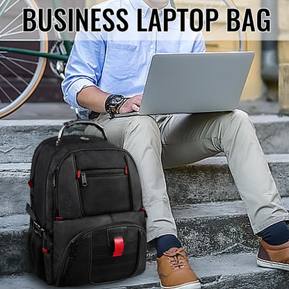 Large Backpack for Men, Extra Large Laptop Backpacks for Men Women, Water Resistant Travel Backpack Airline Approved Business Work Bag with USB Charging Port Fits 17 Inch Computer, Black