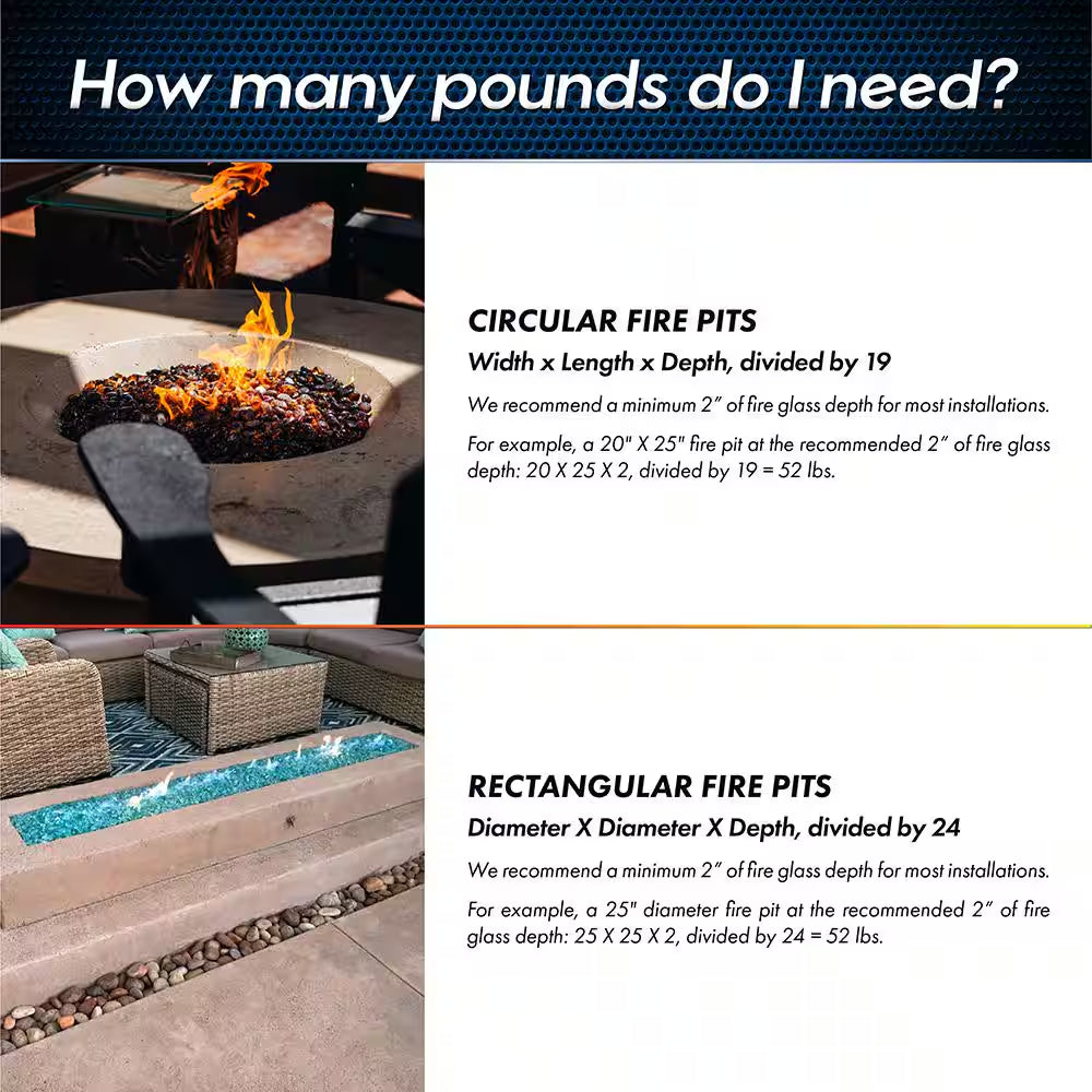 3/8 In. to 1/2 In. 10 Lbs. Blue Teal Lagoon Crushed Fire Glass for Indoor and Outdoor Fire Pits or Fireplaces