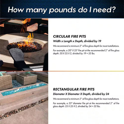 3/8 In. to 1/2 In. 10 Lbs. Blue Teal Lagoon Crushed Fire Glass for Indoor and Outdoor Fire Pits or Fireplaces