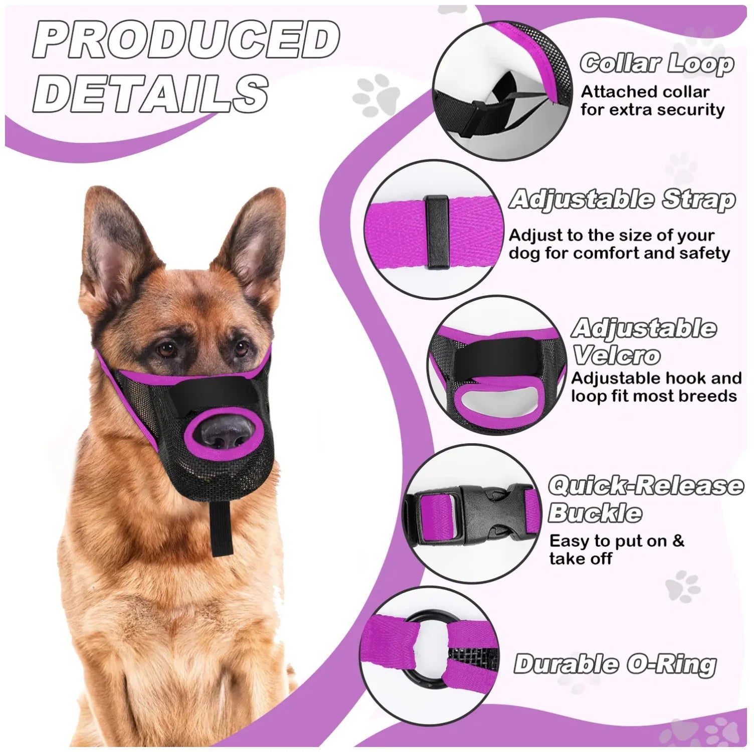 Adjustable Soft Mesh Dog Muzzle - Breathable & Protective for Safe Walks