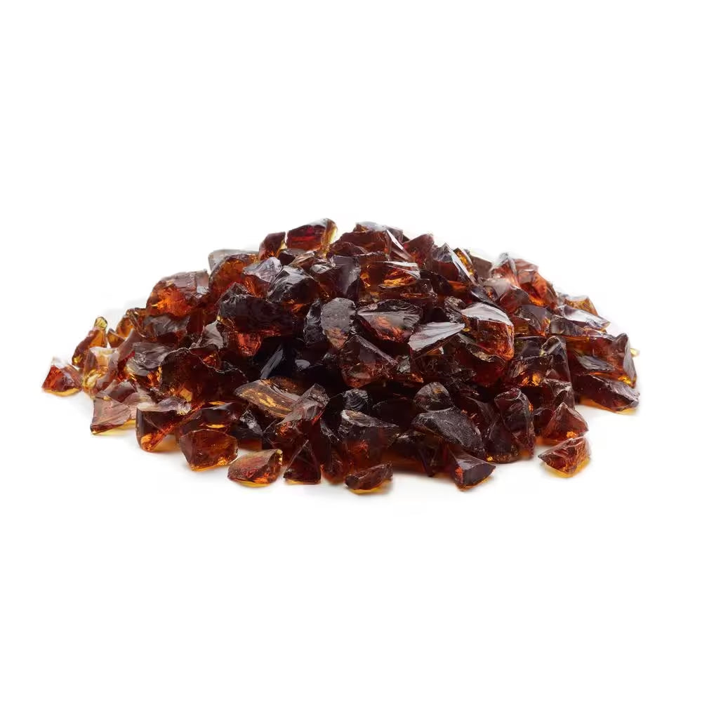 1/2 In. to 3/4 In. Amber Classic Fire Glass (25 Lbs. Bag)