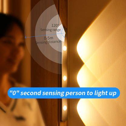 Under Cabinet Motion Light Adjustable Brightness Rechargeable Magnetic Mount Kitchen Wardrobe Night Lamp