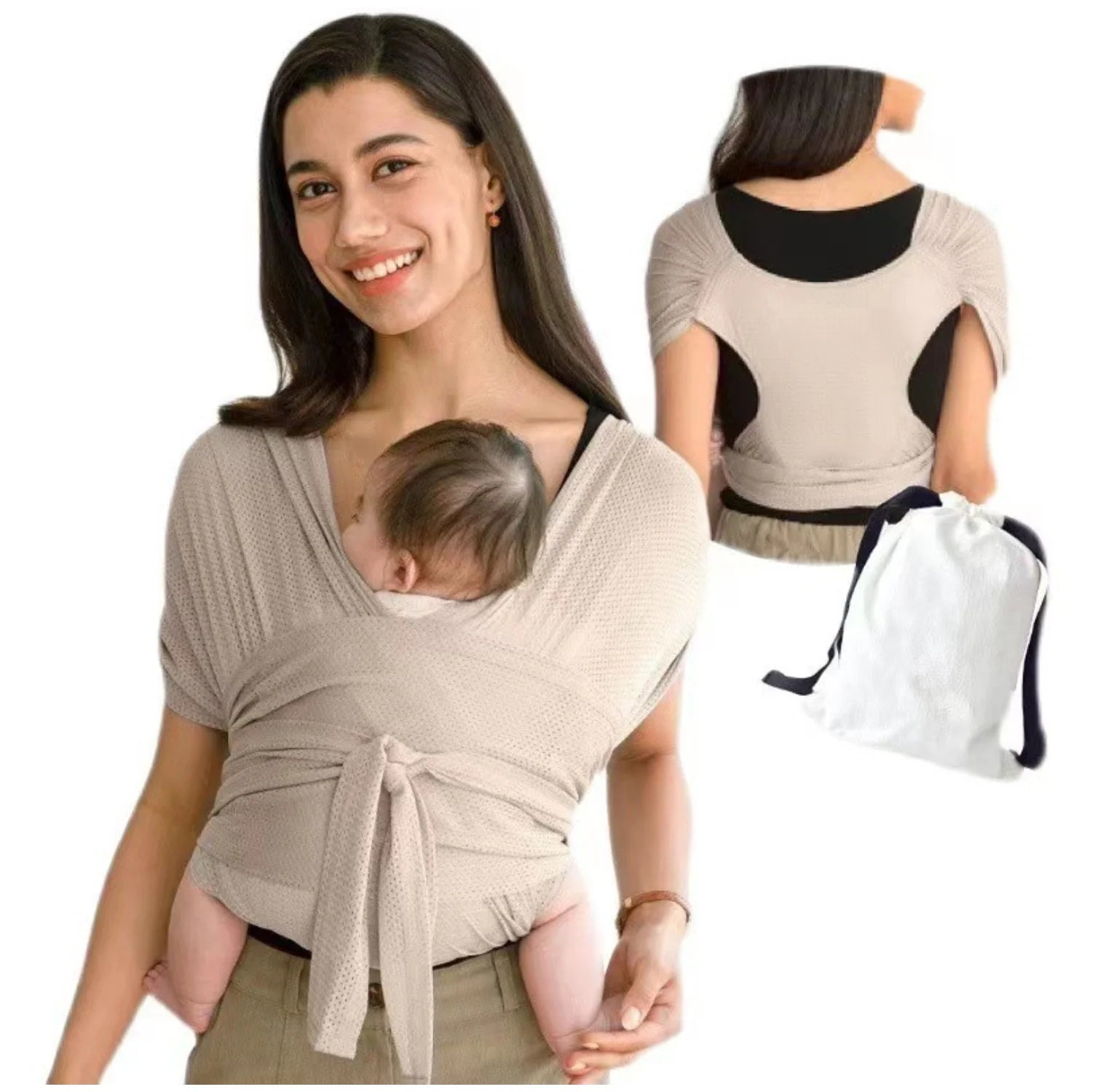 Front - Carry Baby Wrap Carrier - Breathable Air - Mesh Fabric, Easy to Wear