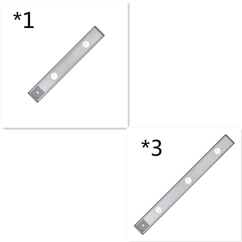 Under Cabinet Motion Light Adjustable Brightness Rechargeable Magnetic Mount Kitchen Wardrobe Night Lamp