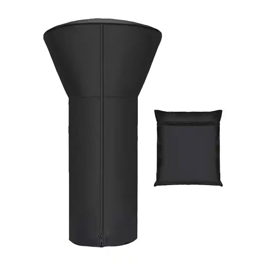 Waterproof 38 In. X 22 In. X 14.5 In. Black Tabletop Fabric Patio Heater Cover with Zipper and Storage Bag