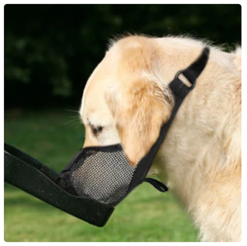 Adjustable Soft Mesh Dog Muzzle - Breathable & Protective for Safe Walks