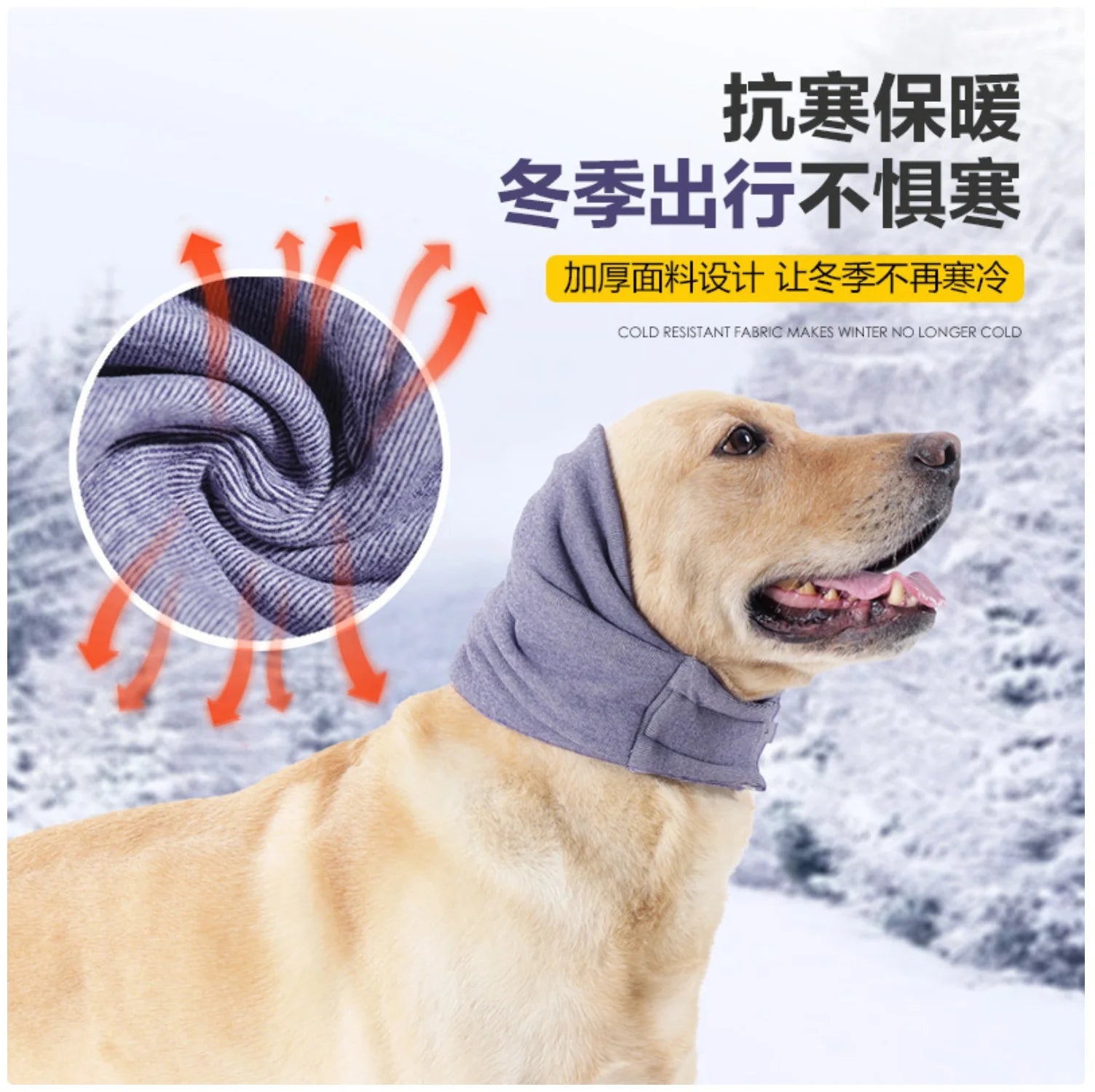 Adjustable Pet Ear Muffs - Calming Head Cover for Dogs, Winter Warm & Noise Reduction
