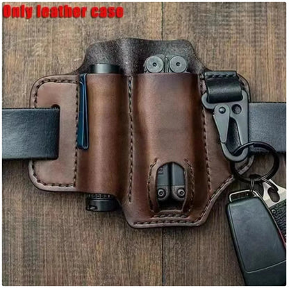 Multifunctional Leather Belt Organizer - Tactical EDC Pouch for Tools & Gadgets