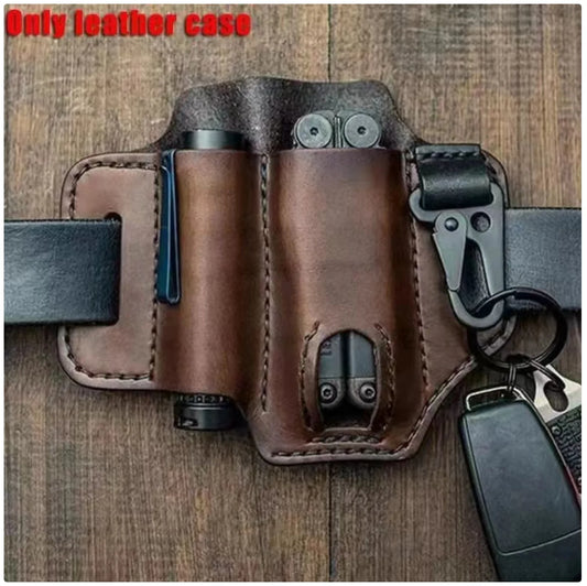 Multifunctional Leather Belt Organizer - Tactical EDC Pouch for Tools & Gadgets