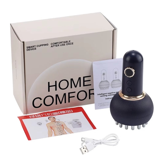 6/12 Gear Electric Cupping Massager Vacuum Suction Cup Guasha anti Cellulite Beauty Health Scraping Heat Body Slimming Massage