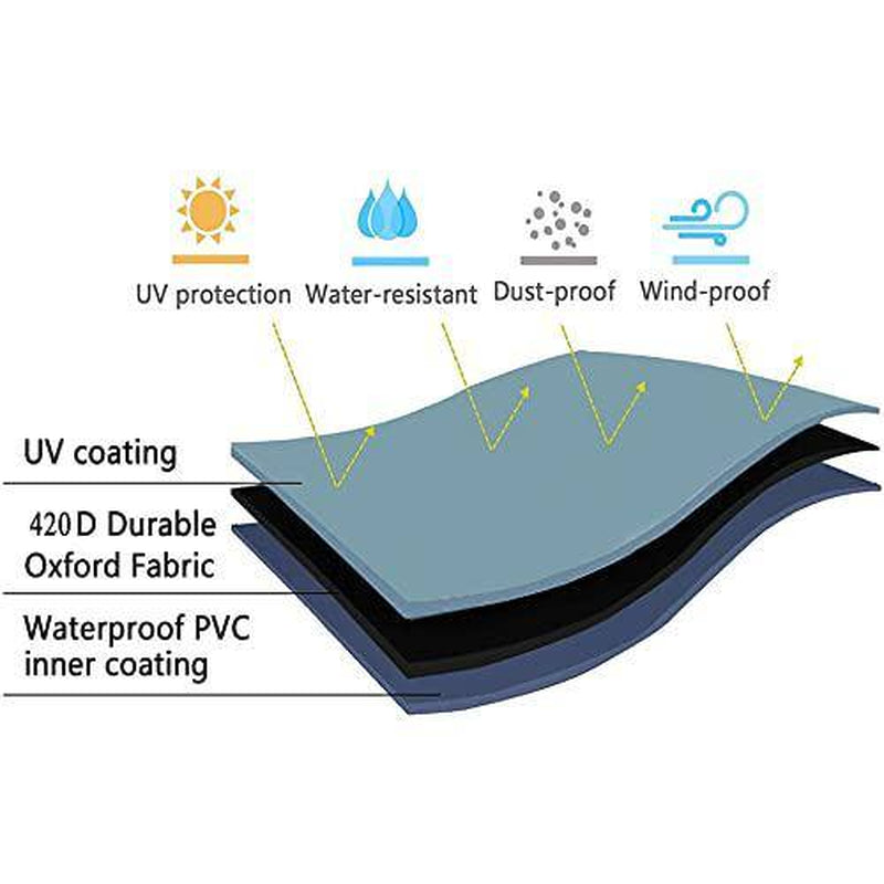 Waterproof 38 In. X 22 In. X 14.5 In. Black Tabletop Fabric Patio Heater Cover with Zipper and Storage Bag