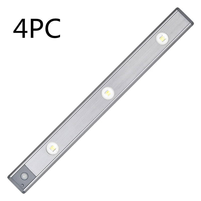Under Cabinet Motion Light Adjustable Brightness Rechargeable Magnetic Mount Kitchen Wardrobe Night Lamp