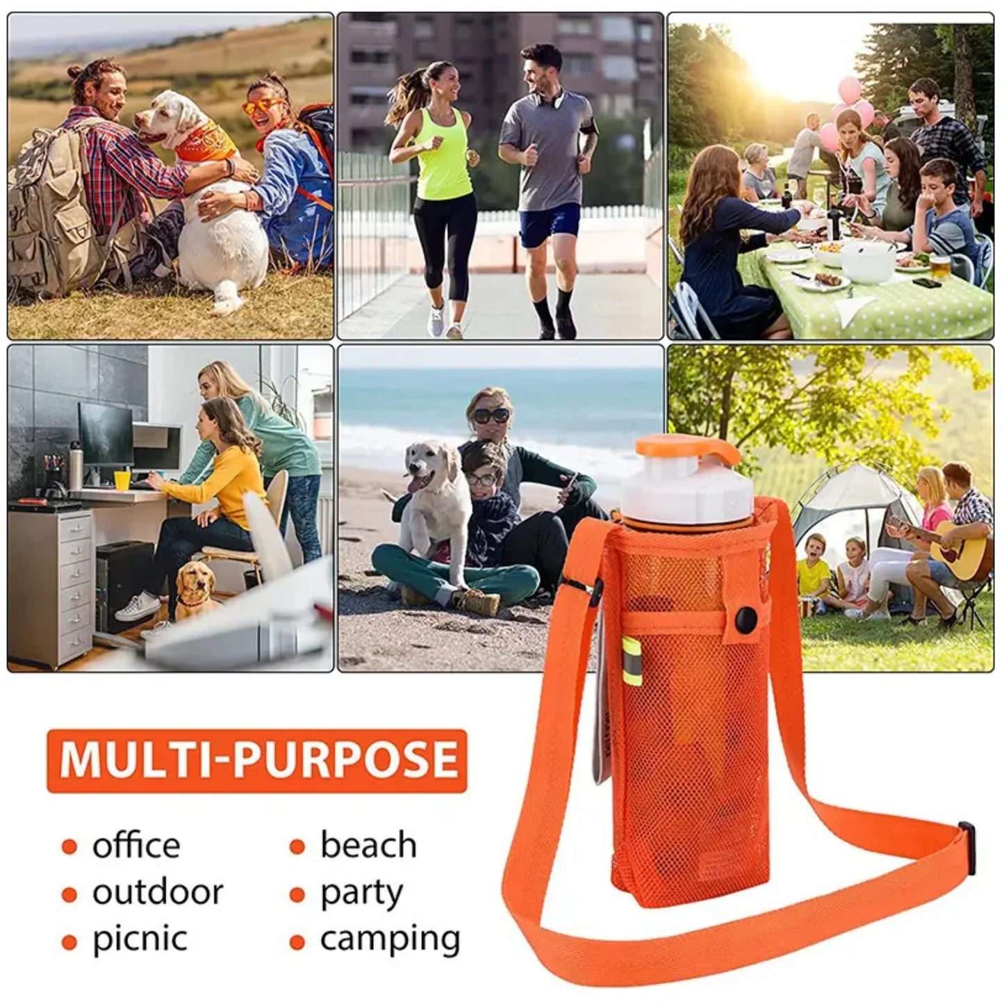 Outdoor Mesh Crossbody Storage Bag - Adjustable, Multifunctional Hands - Free Carrier