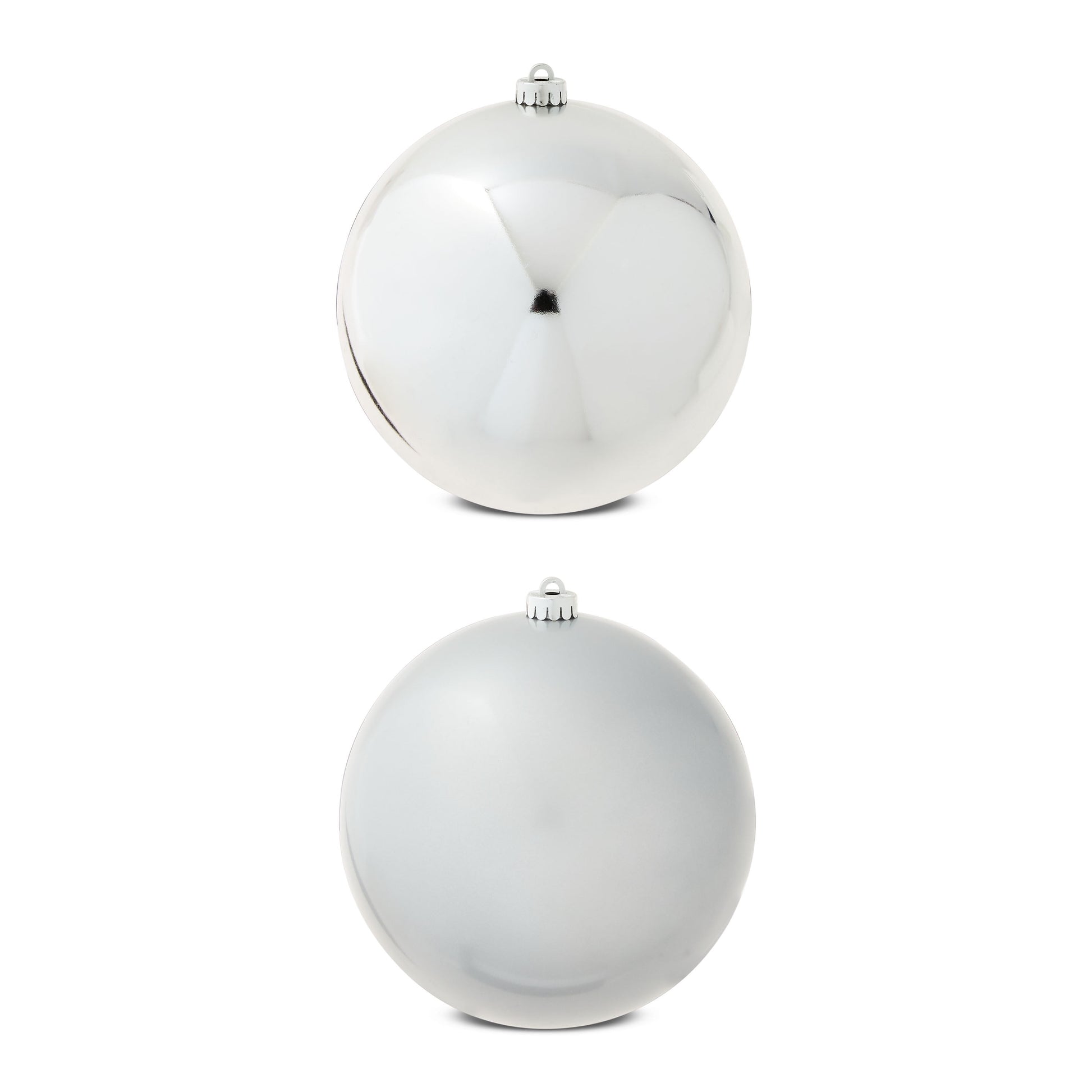 2-Count Silver Jumbo Shatterproof Christmas Ornaments, 7.8 In, by