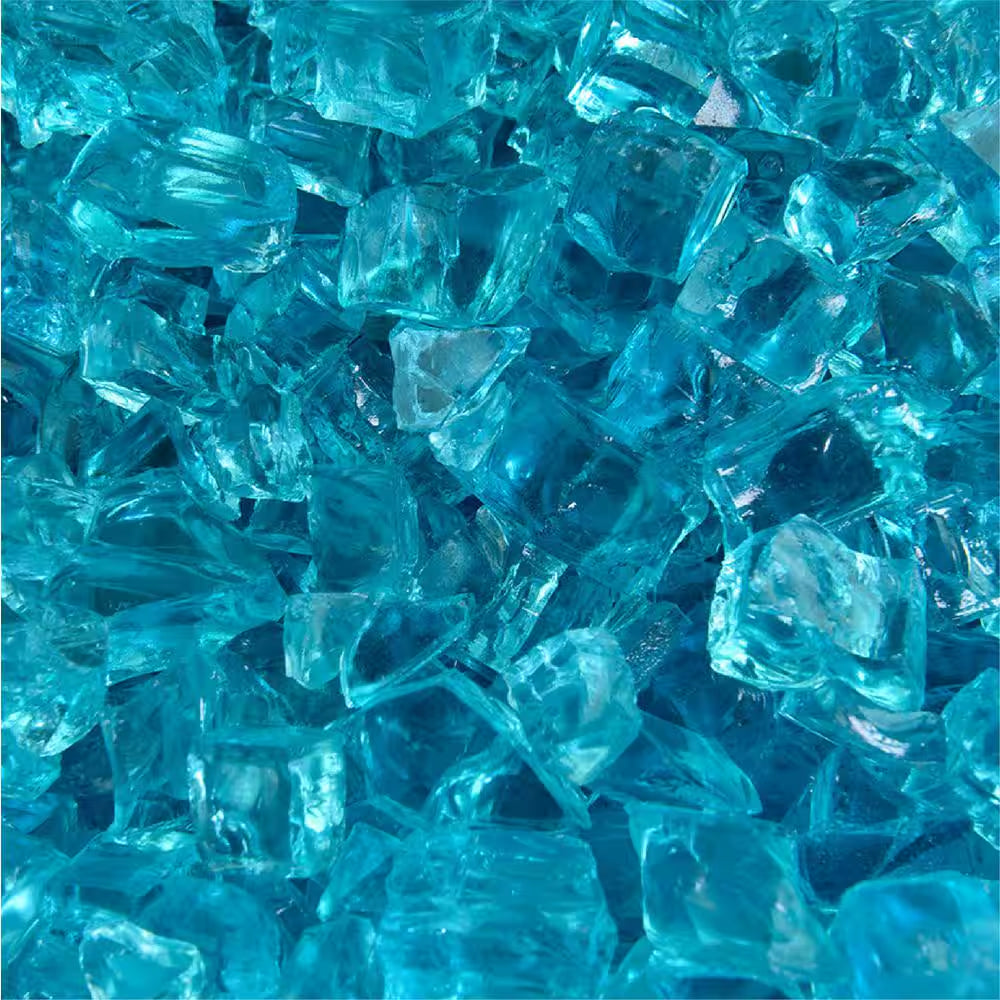 10 Lbs. of Tahitian Blue 1/2 In. Fire Glass