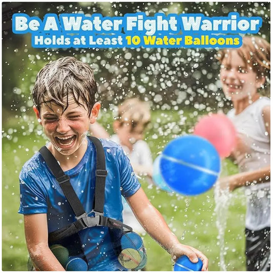 Kids Water Balloon Vest with Storage Pockets - Water Fight Gear for Outdoor Fun