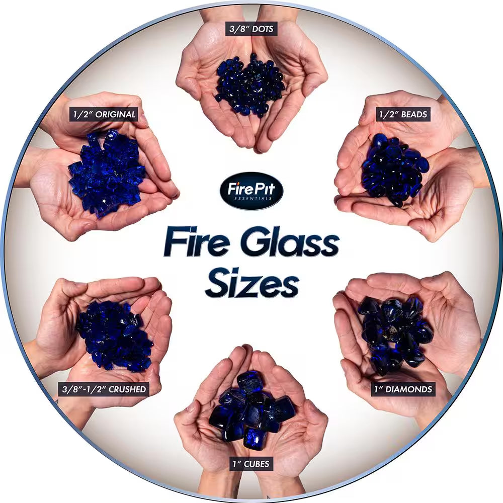 10 Lbs. of Tahitian Blue 1/2 In. Semi Reflective Fire Glass Beads