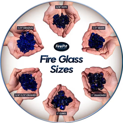 10 Lbs. of Tahitian Blue 1/2 In. Semi Reflective Fire Glass Beads