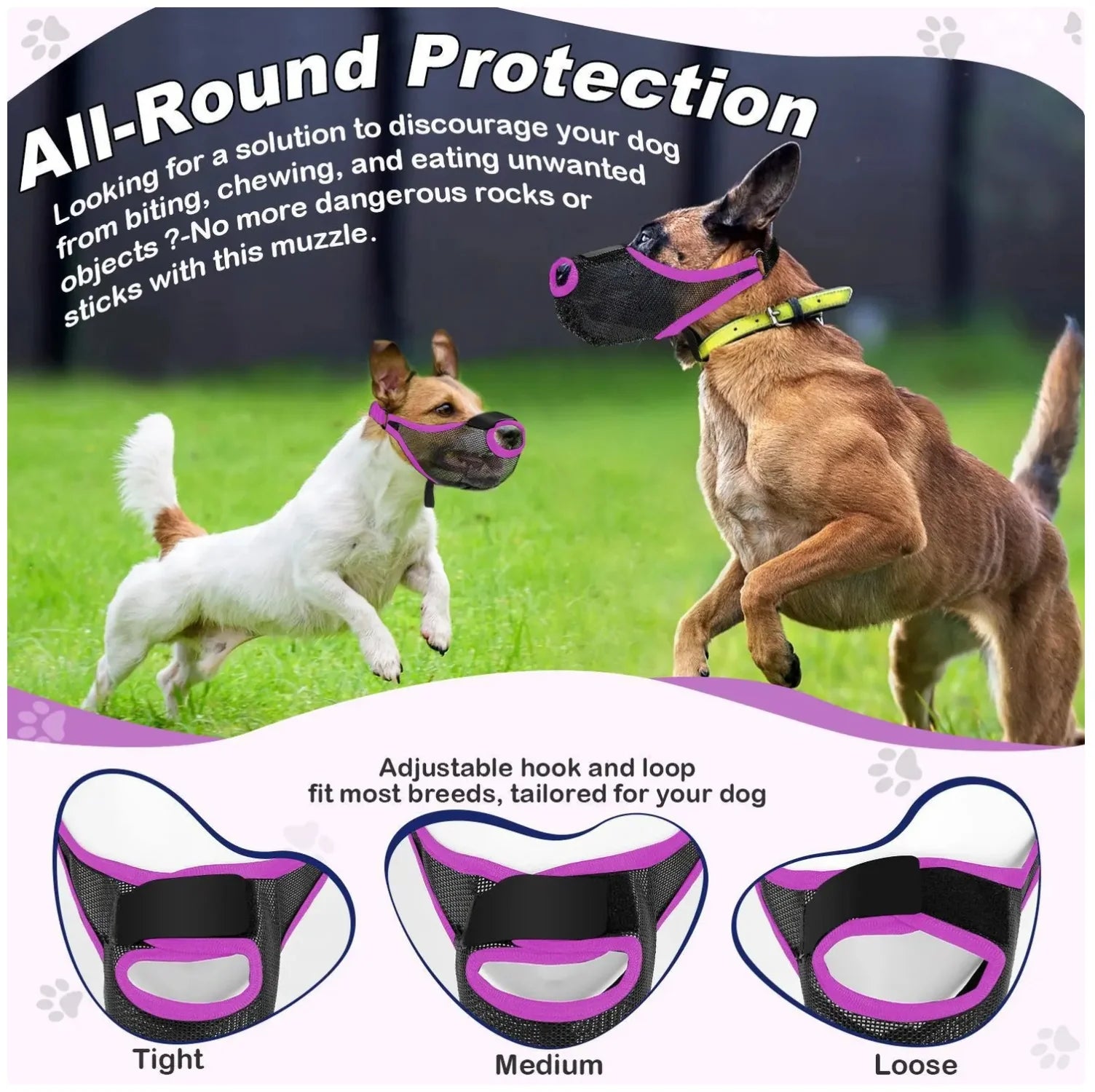 Adjustable Soft Mesh Dog Muzzle - Breathable & Protective for Safe Walks