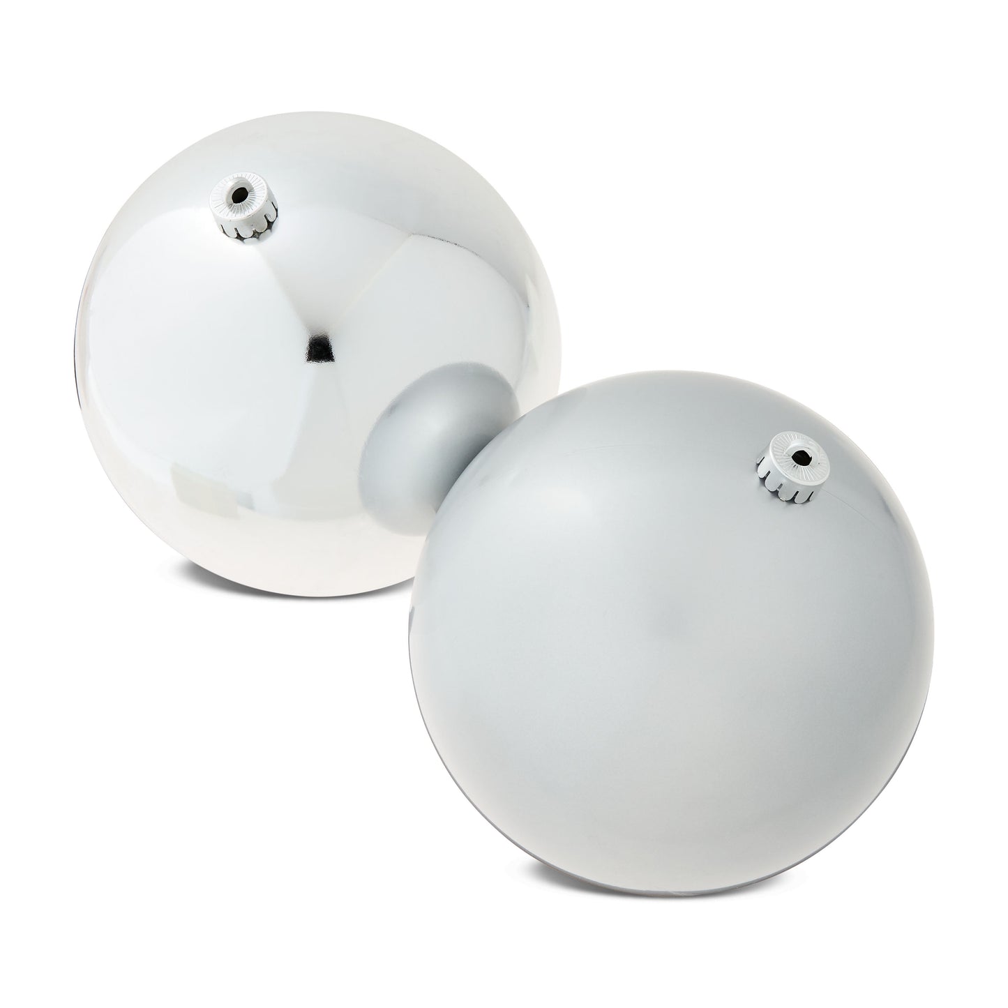 2-Count Silver Jumbo Shatterproof Christmas Ornaments, 7.8 In, by