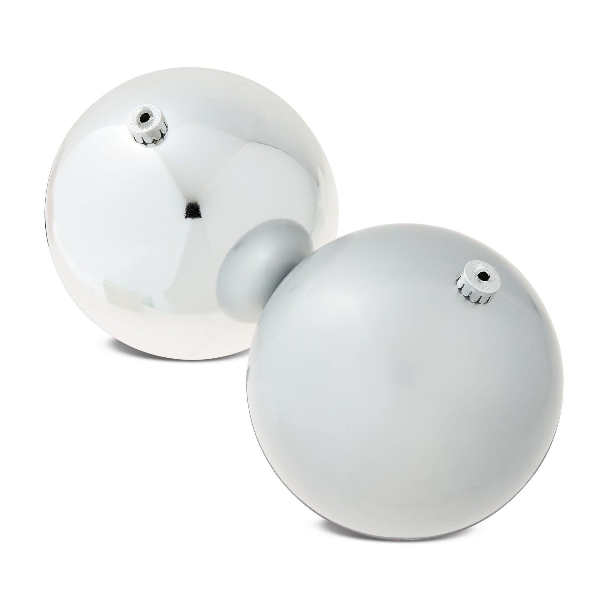 2-Count Silver Jumbo Shatterproof Christmas Ornaments, 7.8 In, by