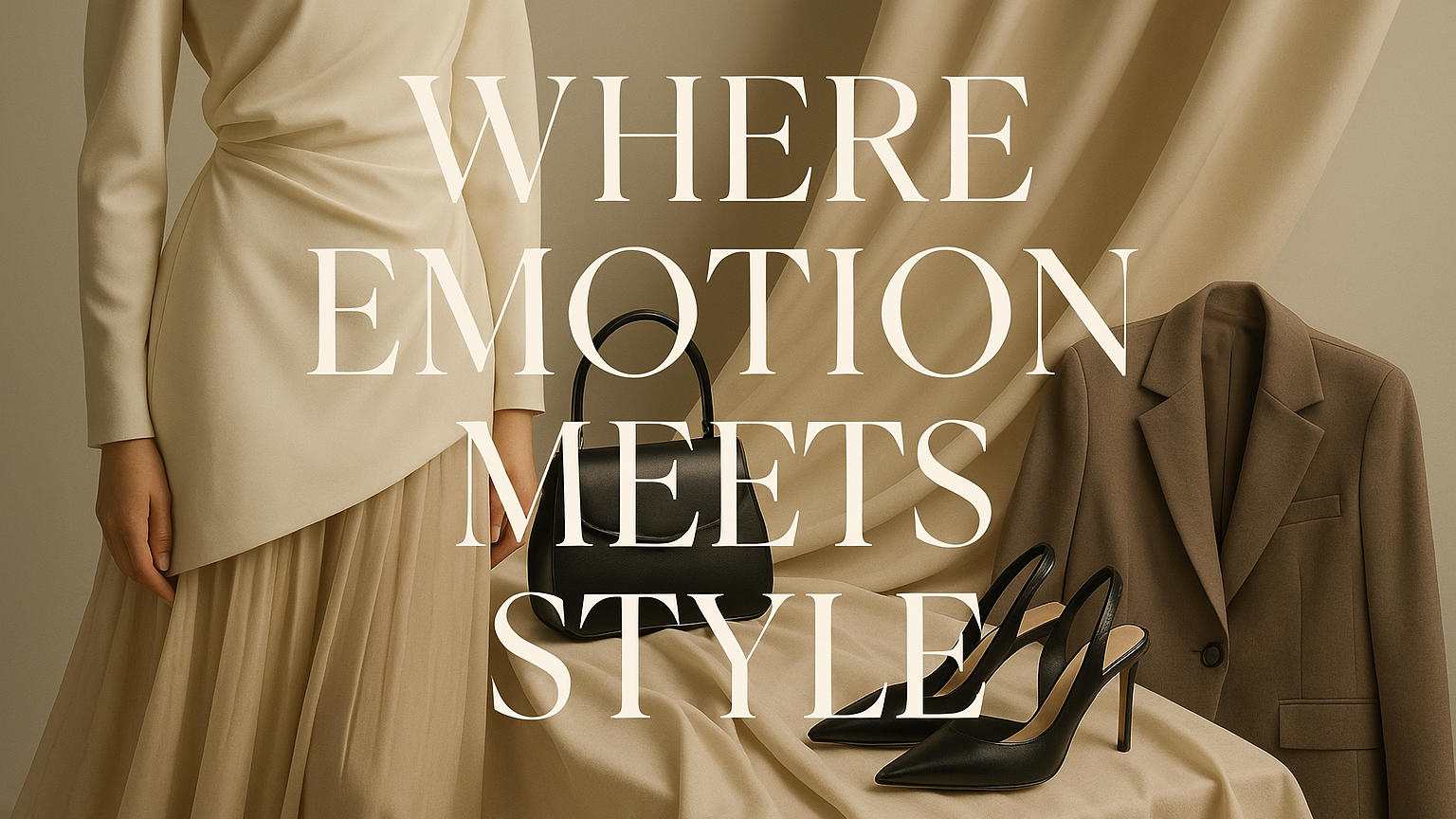 something that shows fashion and say a text along with it, like "Where emotion meets syle" or something like that